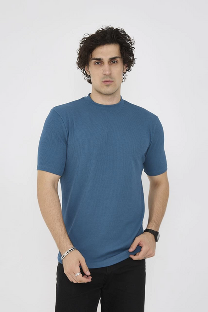 Bisiklet Yaka Slim fit T-Shirt- Turkuaz