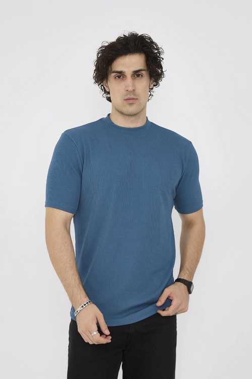 Bisiklet Yaka Slim fit T-Shirt- Turkuaz