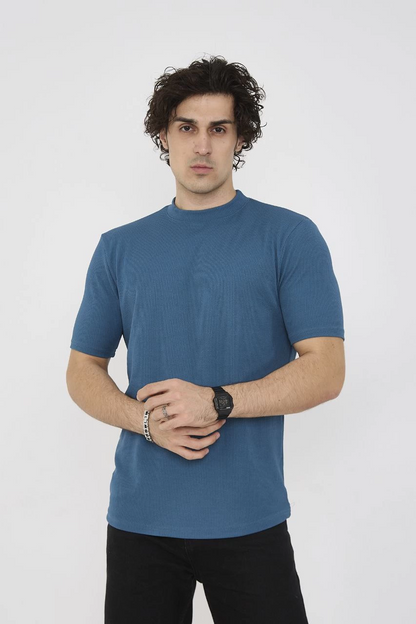 Bisiklet Yaka Slim fit T-Shirt- Turkuaz