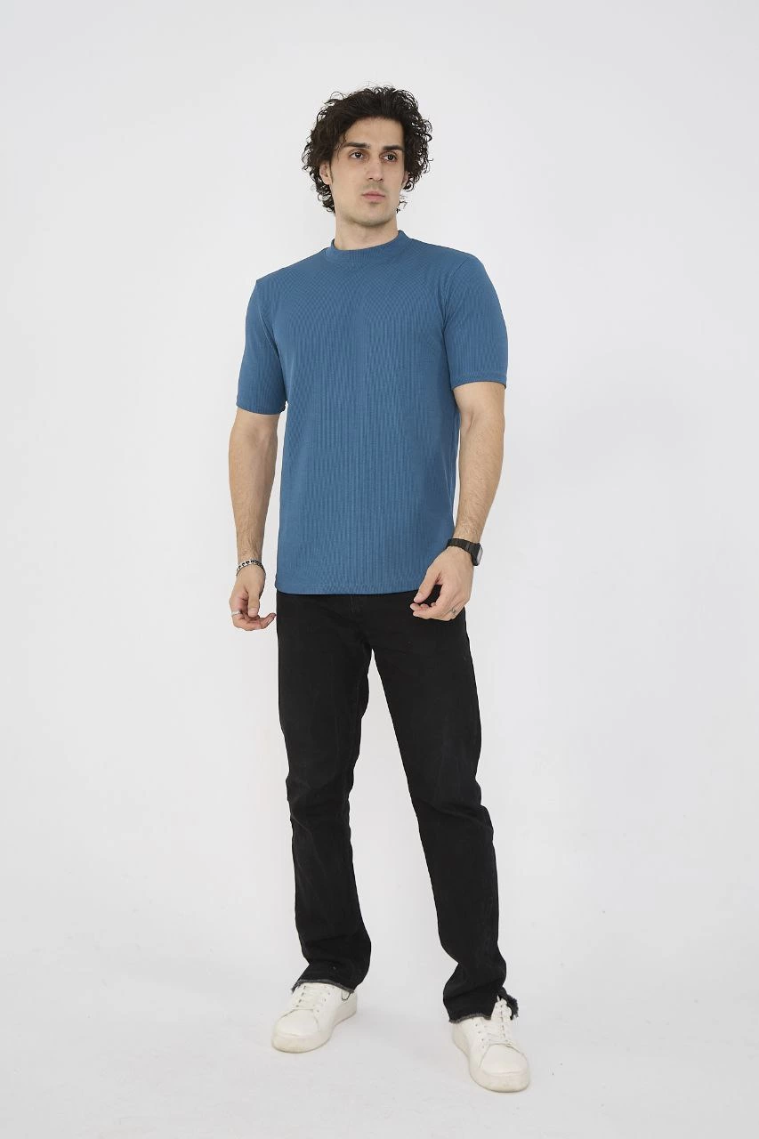 Bisiklet Yaka Slim fit T-Shirt- Turkuaz