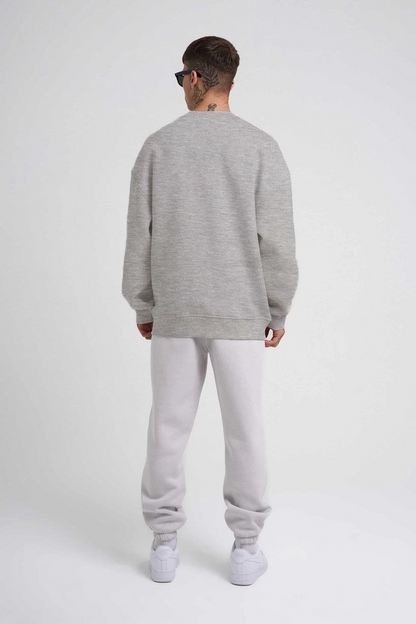 Biskilet Yaka Üç İplik SweatShirt - Gri -