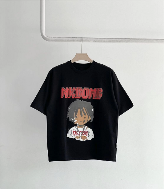 Baskılı T-Shirt - Siyah -