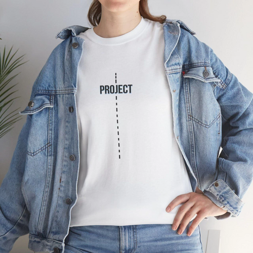 Bisiklet Yaka Baskılı T-Shirt - Beyaz -
