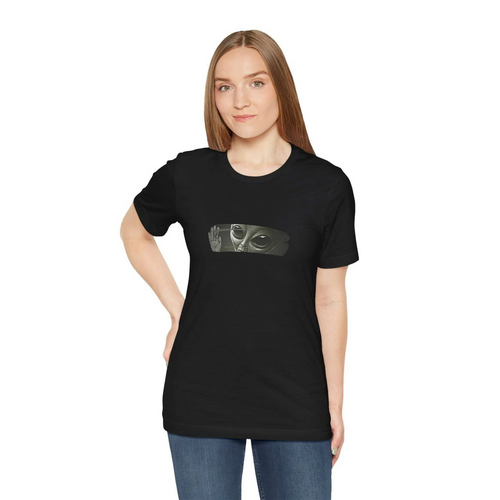 Bisiklet Yaka Baskılı T-Shirt - Siyah -