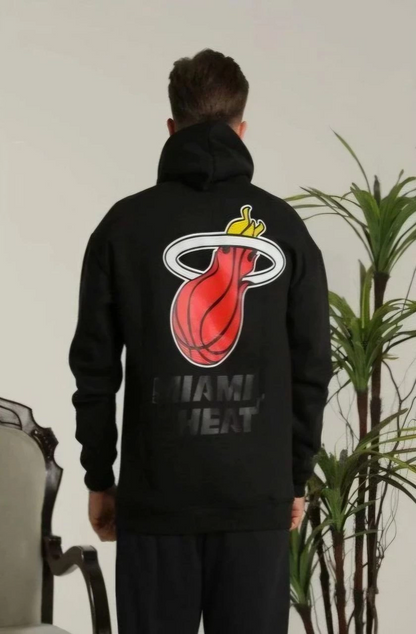 Kapşonlu Baskılı Sweetshirt - Siyah