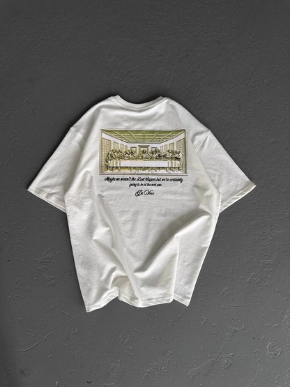 Baskılı Oversize T-Shirt - Beyaz -