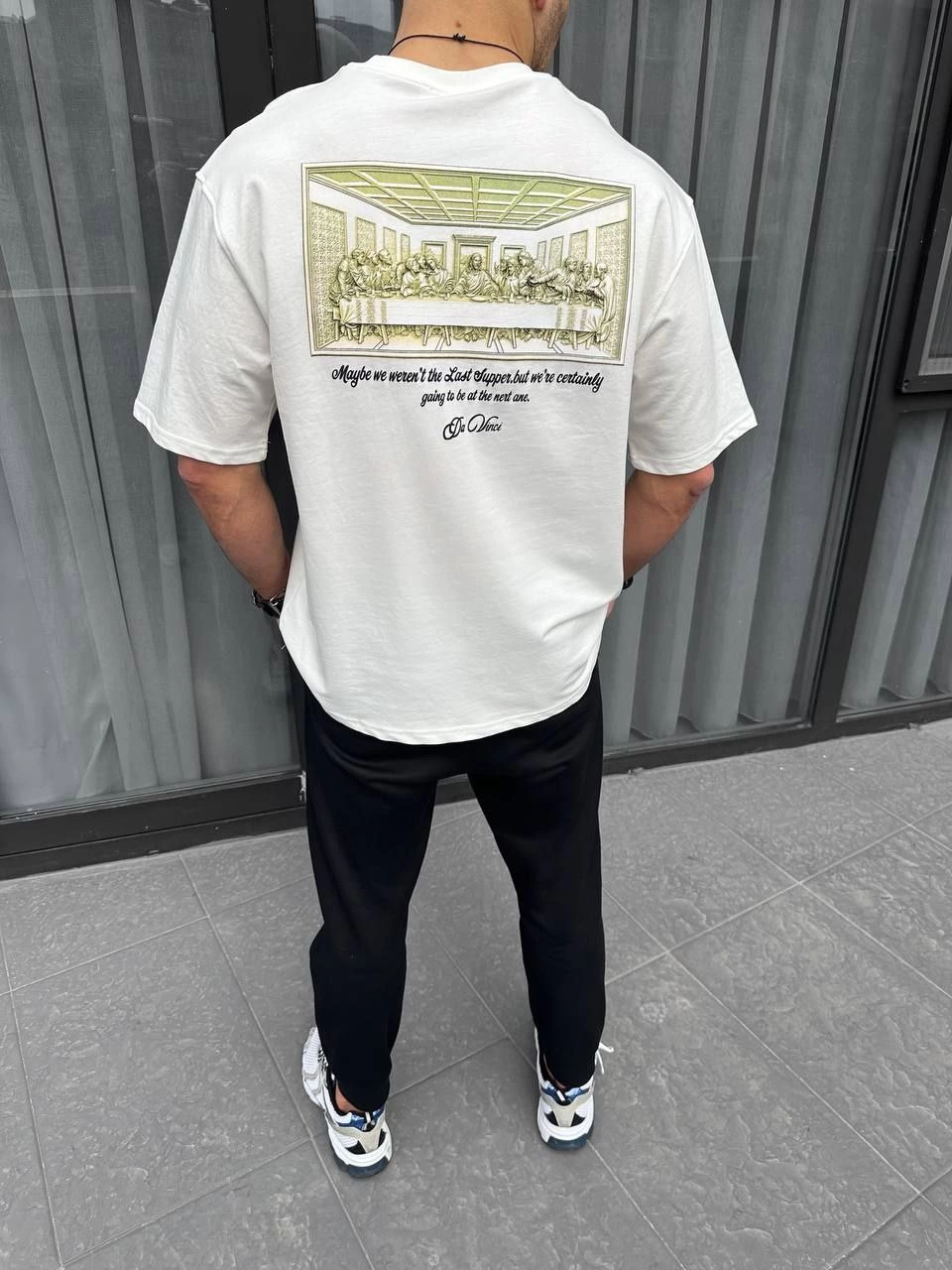Baskılı Oversize T-Shirt - Beyaz -