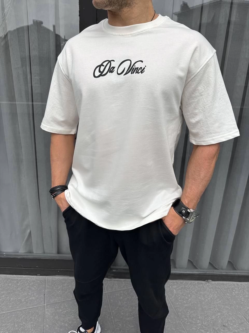 Baskılı Oversize T-Shirt - Beyaz -
