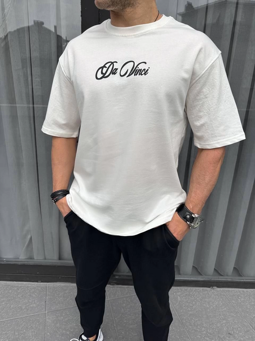 Baskılı Oversize T-Shirt - Beyaz -