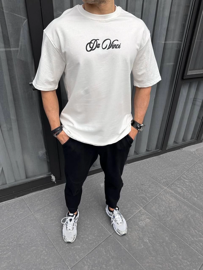 Baskılı Oversize T-Shirt - Beyaz -