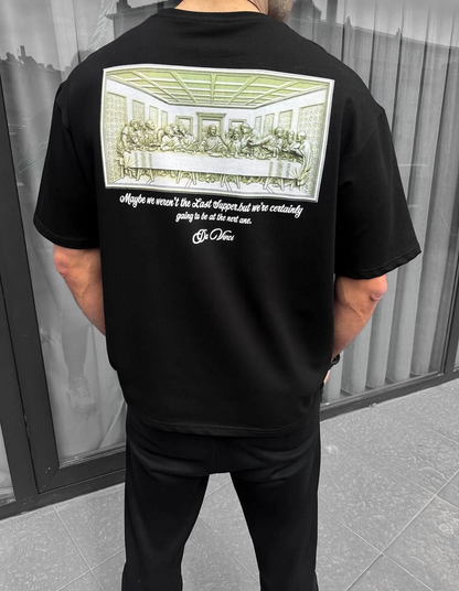 Baskılı Oversize T-Shirt - Siyah -