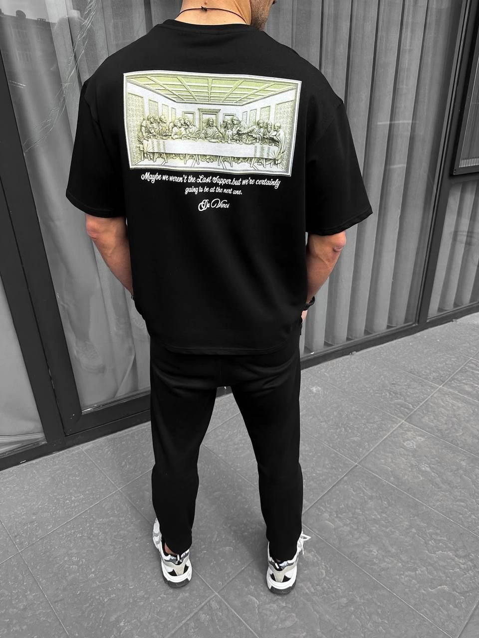 Baskılı Oversize T-Shirt - Siyah -