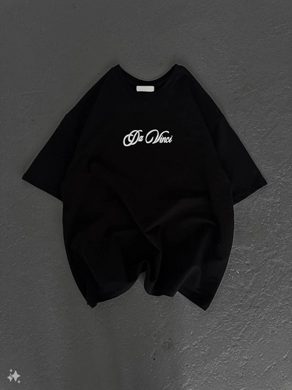 Baskılı Oversize T-Shirt - Siyah -