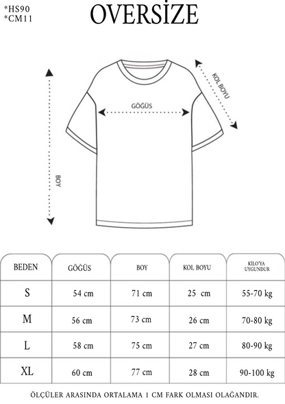 Kadın Baskılı kısa kol Oversize T-Shirt - Siyah