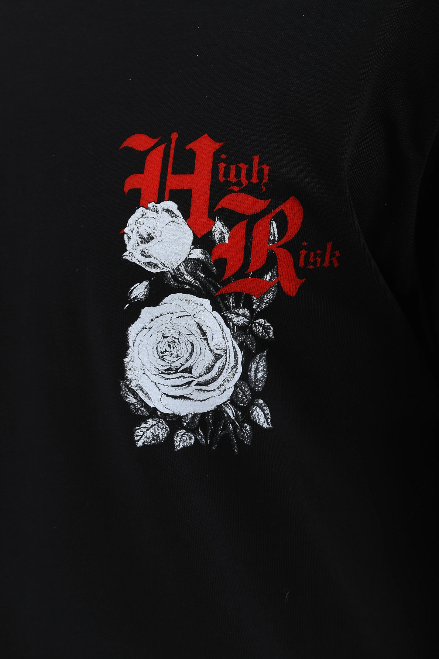 Oversize Baskılı Bisiklet Yaka T-Shirt - Siyah -