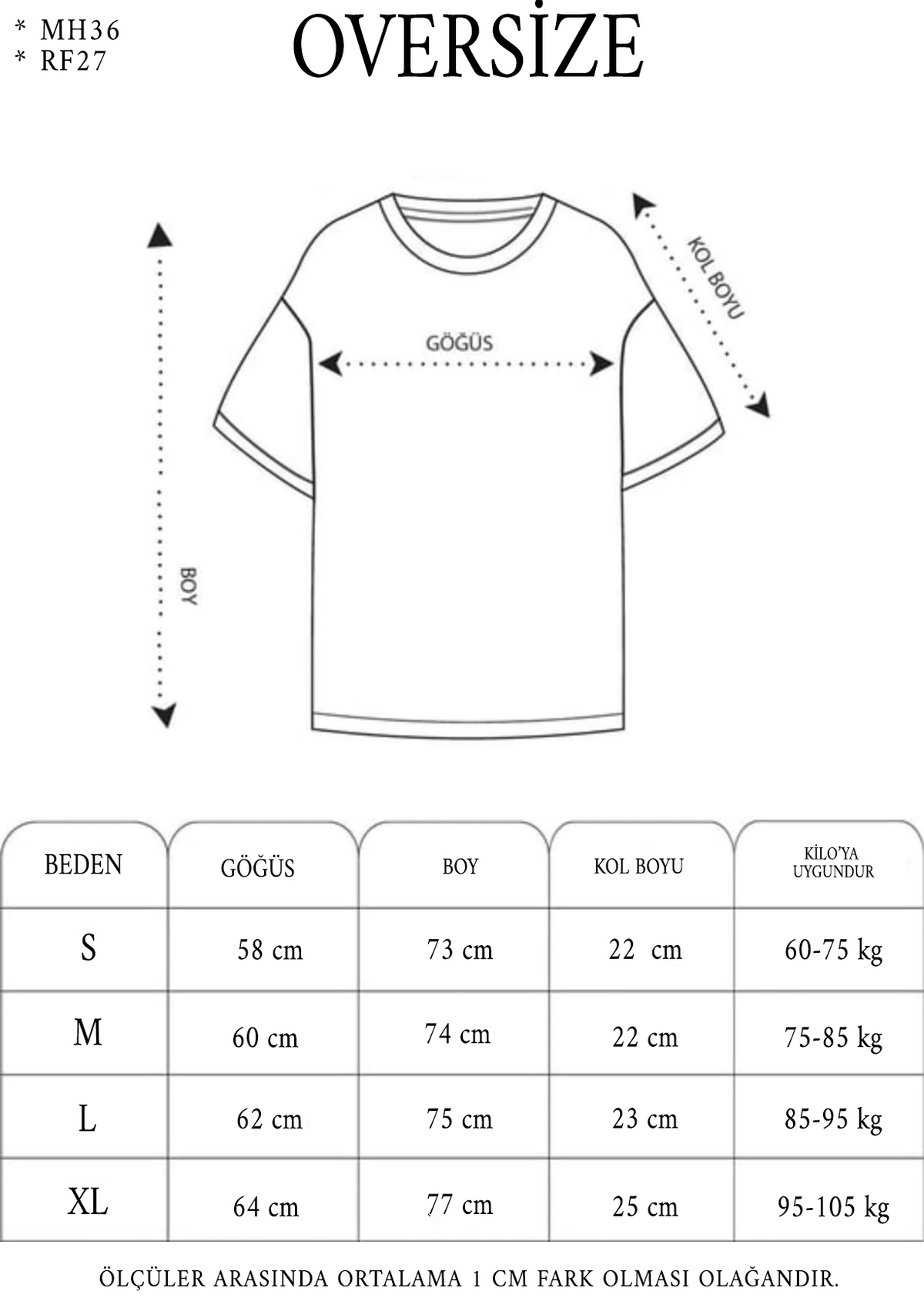 Oversize Baskılı Bisiklet Yaka T-Shirt - Siyah -