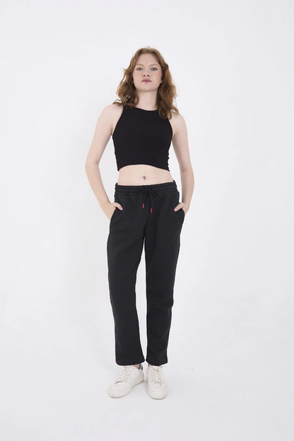 Üç İplik Basic Eşofman Pantolon - Antrasit -