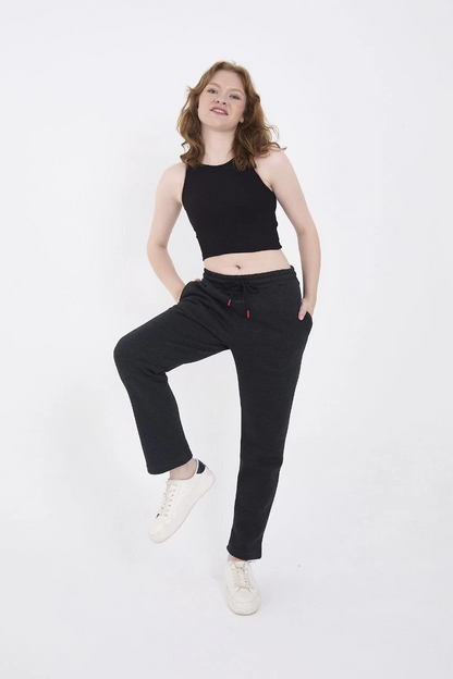 Üç İplik Basic Eşofman Pantolon - Antrasit -