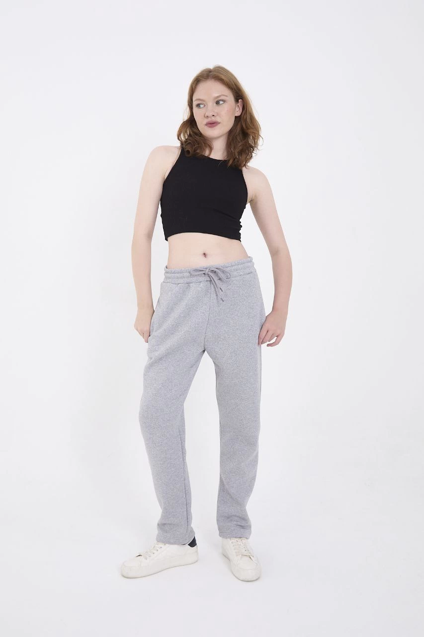 Üç İplik Basic Eşofman Pantolon - Gri