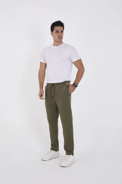 Üç İplik Basic Eşofman Pantolon - Haki