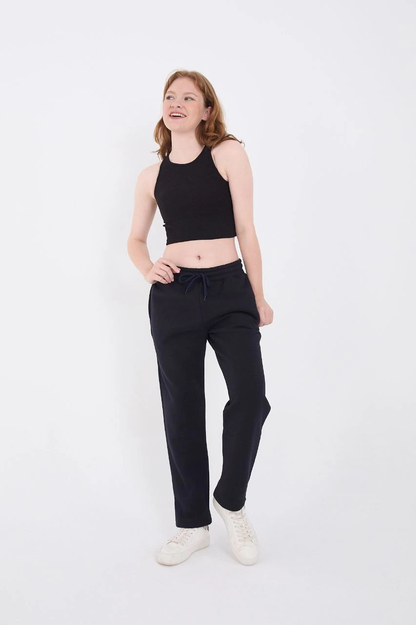 Üç İplik Basic Eşofman Pantolon - Lacivert -