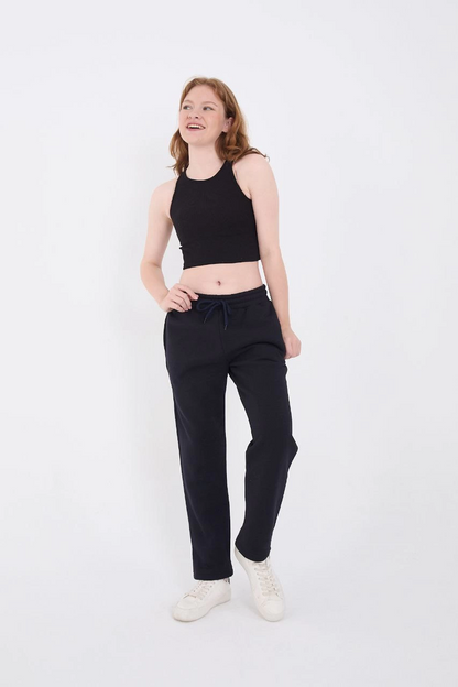 Üç İplik Basic Eşofman Pantolon - Lacivert -