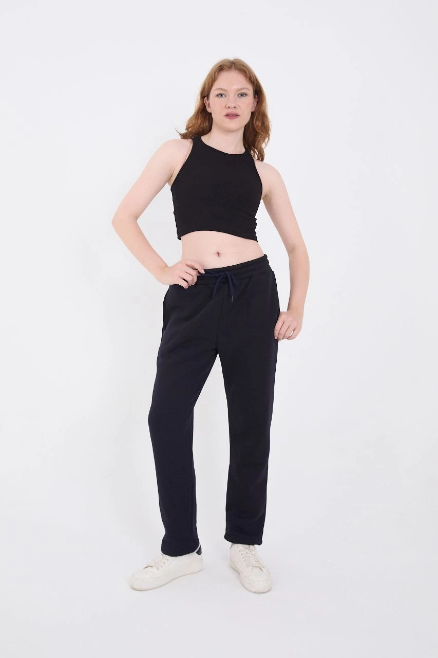 Üç İplik Basic Eşofman Pantolon - Lacivert -