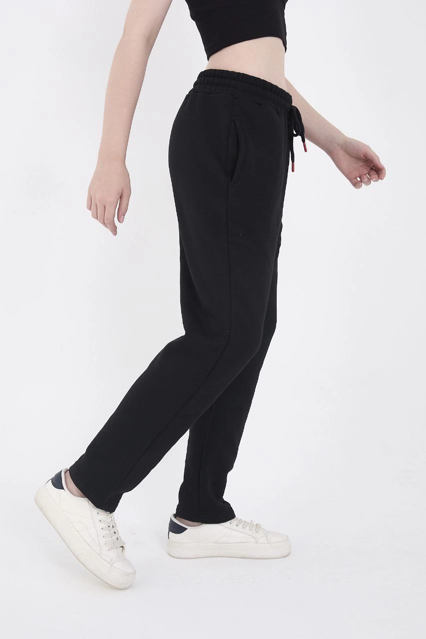Üç İplik Basic Eşofman Pantolon - Siyah
