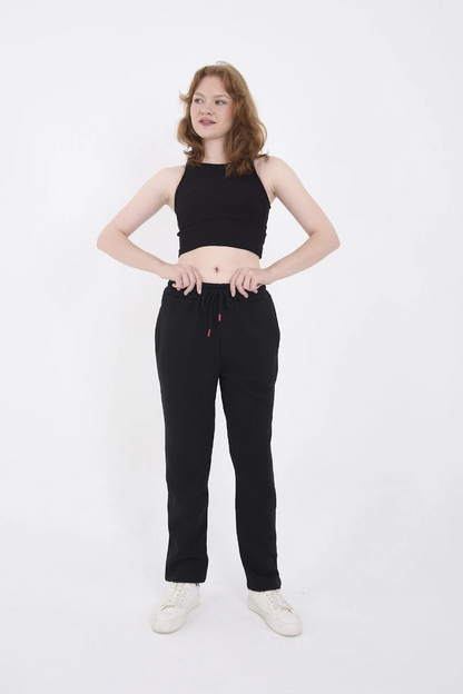 Üç İplik Basic Eşofman Pantolon - Siyah