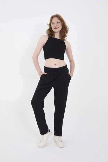 Üç İplik Basic Eşofman Pantolon - Siyah
