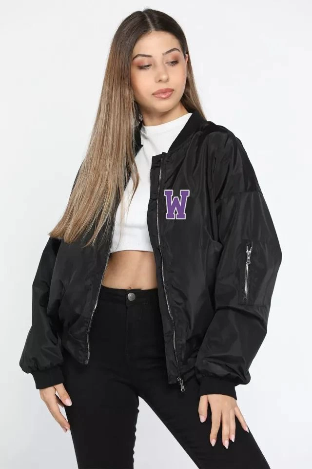 Wild One Baskılı Bomber Mont- Siyah -