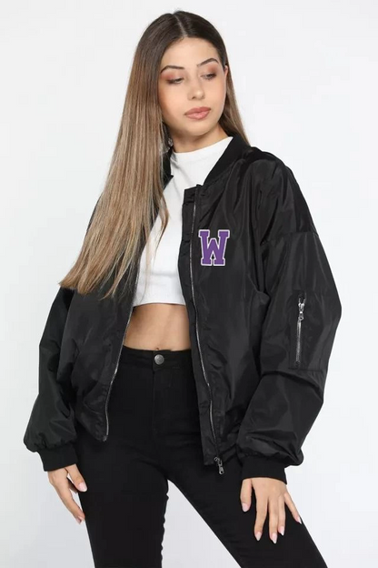 Wild One Baskılı Bomber Mont- Siyah -