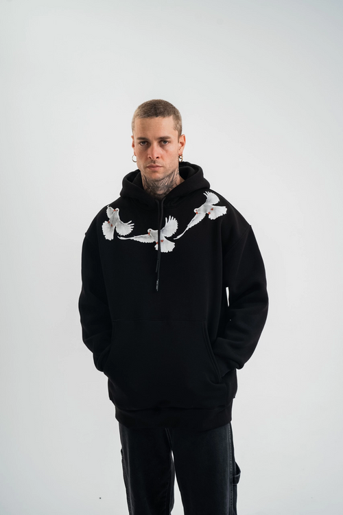 Uzun Kol Bisiklet Yaka Yıkamalı SweatShirt - Siyah -