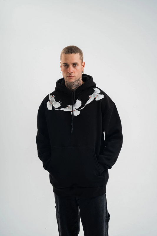 Uzun Kol Bisiklet Yaka Yıkamalı SweatShirt - Siyah -